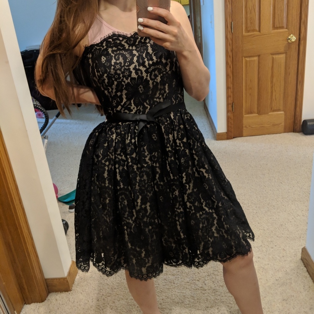 Perfect black and tan lace dress